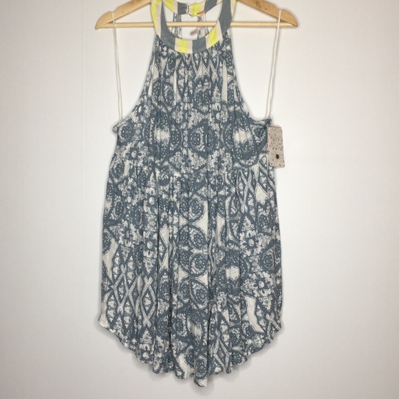 Free People Mimi Printed Halter Neck Tunic Top - Picture 8 of 12